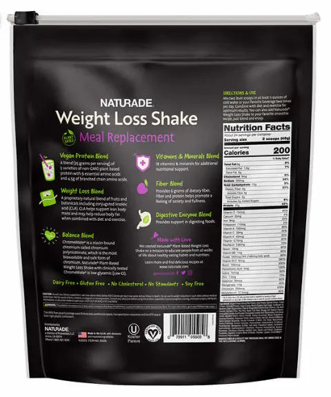 NATURADE Plant-Based Weight Loss High Protein Shake, Vanilla Creme, 2.5 lbs - Image #2