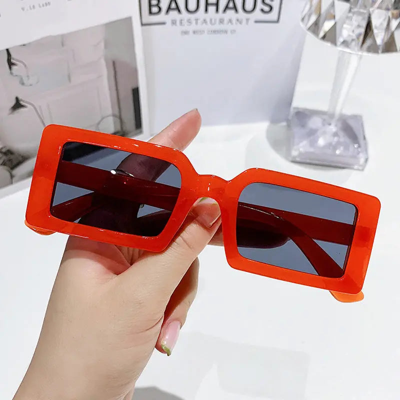 Stylish Beach Jelly Color Square Frame Sunglasses - Image #5