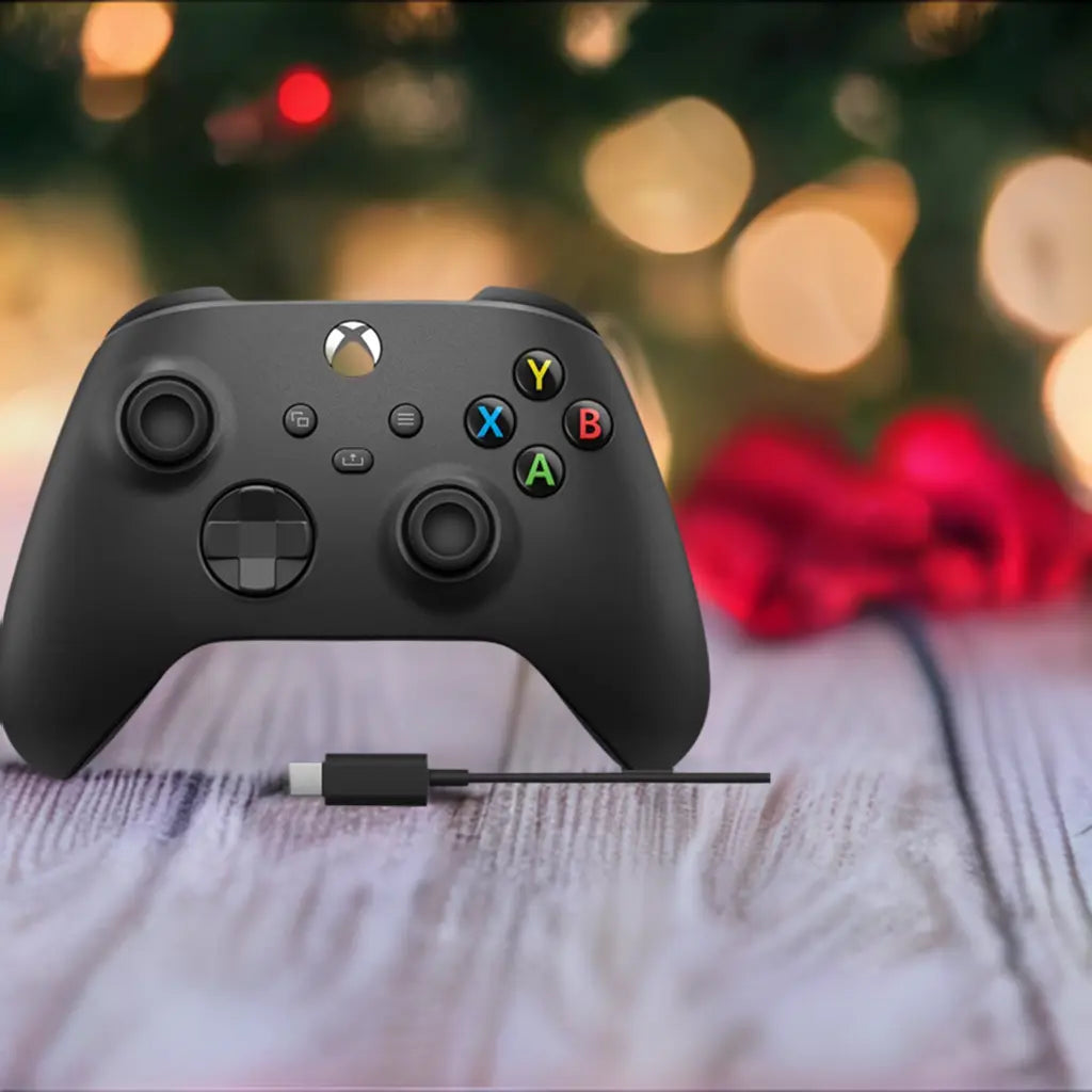 Microsoft - Xbox Wireless Controller for Windows Devices, Xbox Series X, Xbox Series S, Xbox One + USB-C Cable - Carbon Black - Image #1