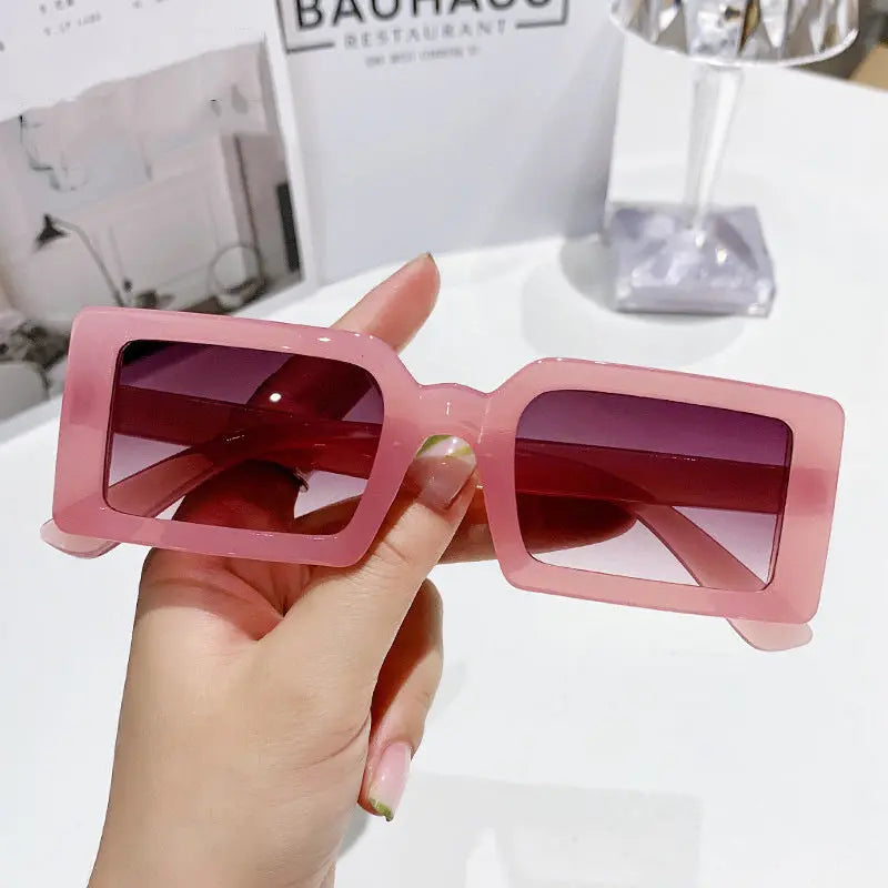 Stylish Beach Jelly Color Square Frame Sunglasses - Image #10