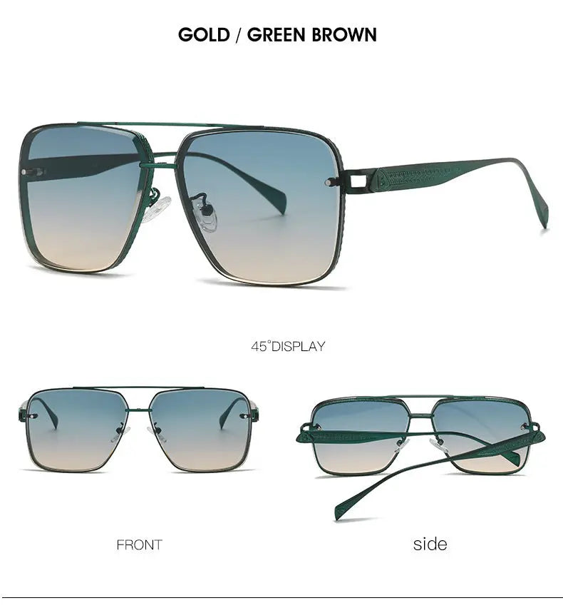 Men's Casual Fashion Metal Frame Sun Glasses - Image #11