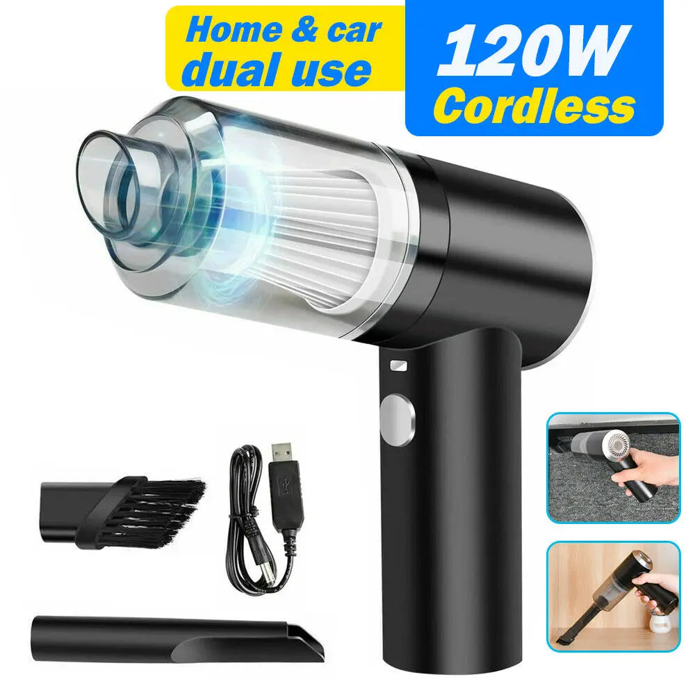 120W 5500Pa Cordless Handheld Vacuum Cleaner Rechargeable Car Auto Home Duster Cordless Car Vacuum Cleaner Handheld Home Rechargeable Wet Dry Duster Portable - Image #2