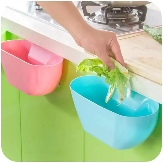 Simple Stylish Kitchen Garbage Cabinet Doors Hanging Trash Can Peel Creative Storage Box - Image #1