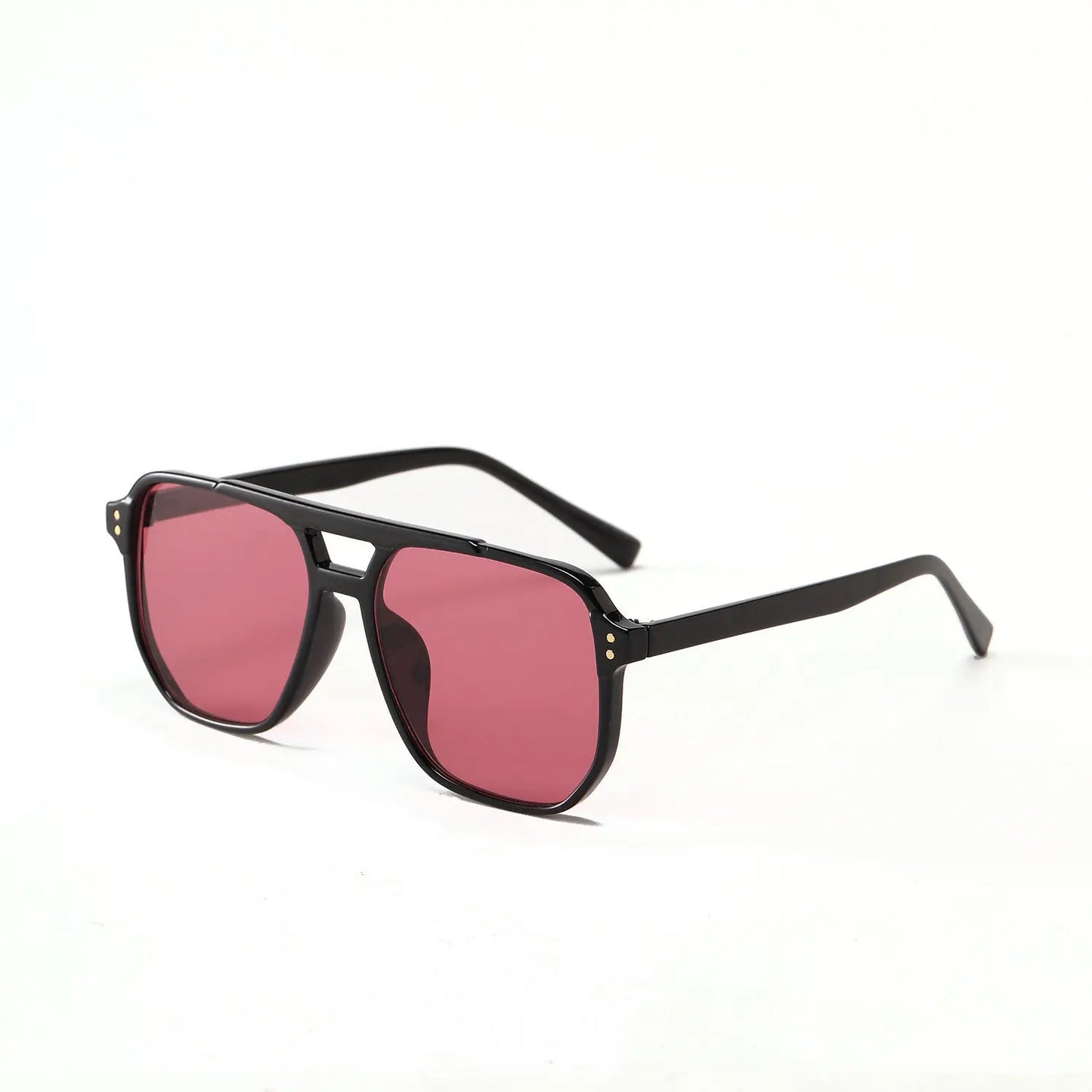 Square Double Beam Fashion Black Sunglasses For Women - Image #8