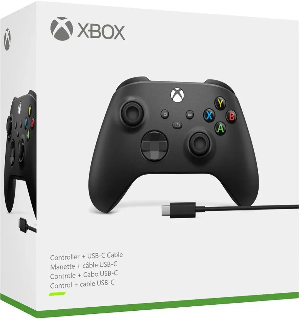 Microsoft - Xbox Wireless Controller for Windows Devices, Xbox Series X, Xbox Series S, Xbox One + USB-C Cable - Carbon Black - Image #5