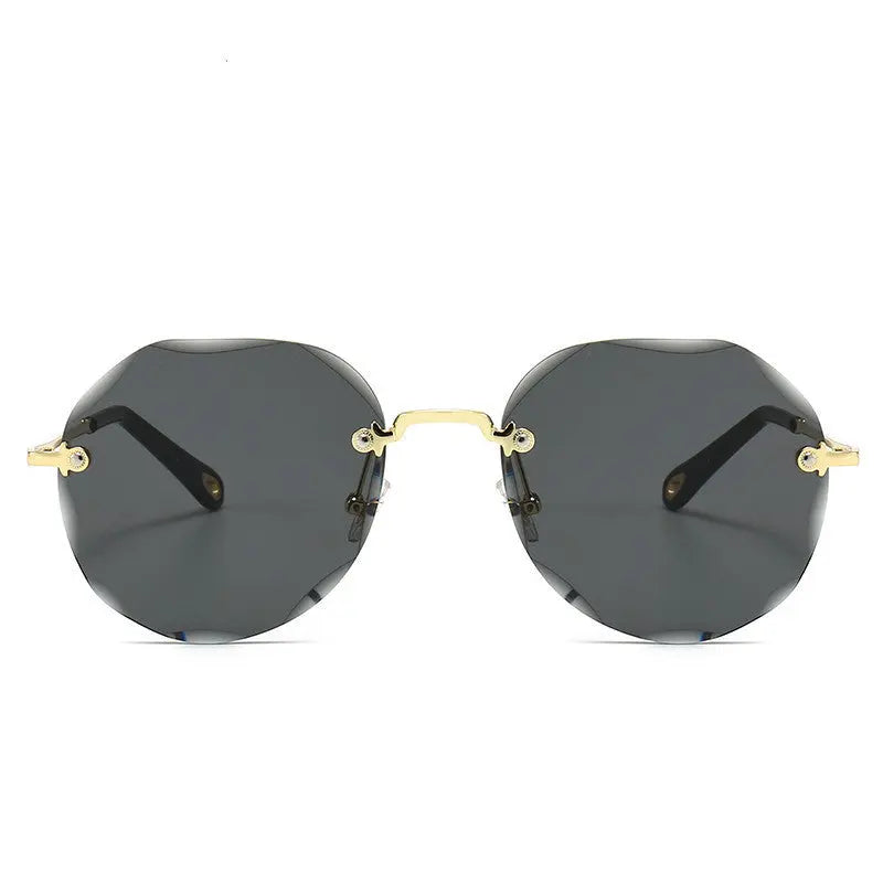 Polygonal Sunglasses Women Rimless Trimmed Sunglasses - Image #2