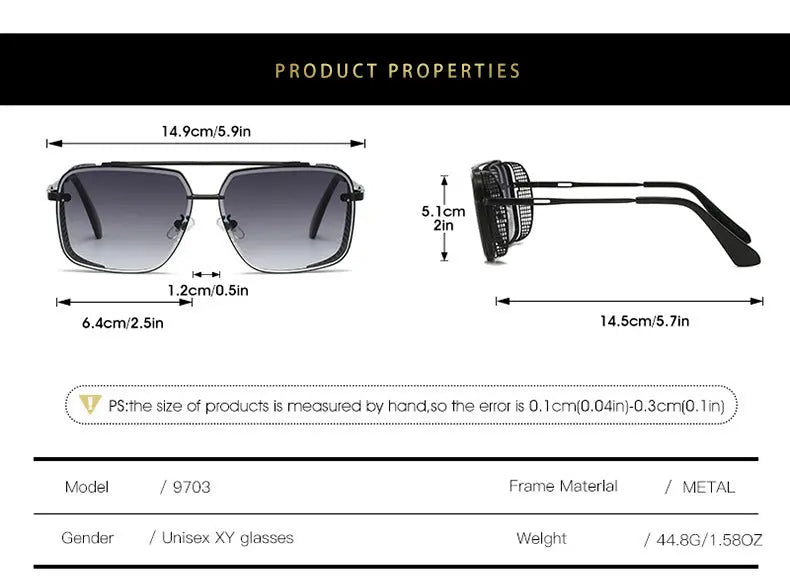 Gradient A Wire Fence Edge Retro Sunglasses - Image #9