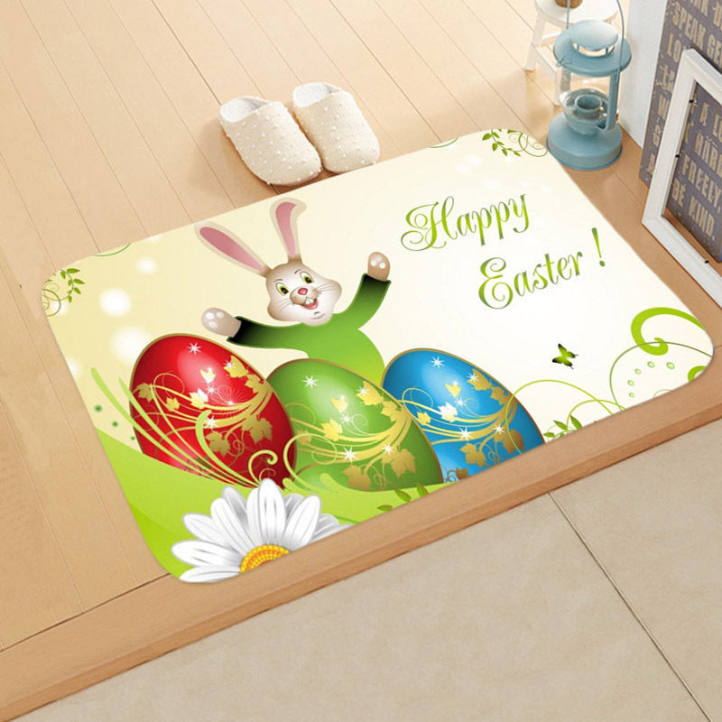 Festive Bathroom Egg Carpet Floor Mats Easter Anti-skid