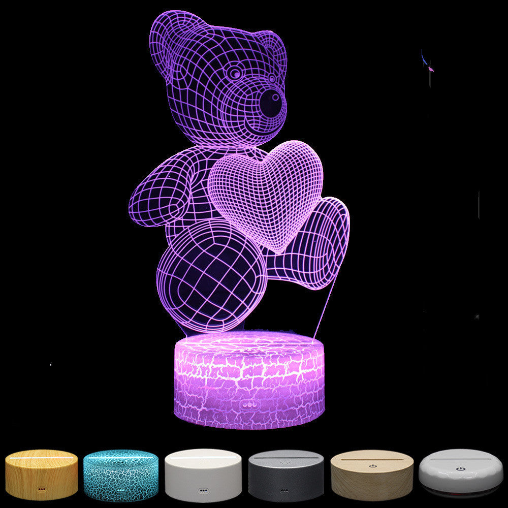 Love Bear Series 3D Light Creative Night Light LED Visual Light