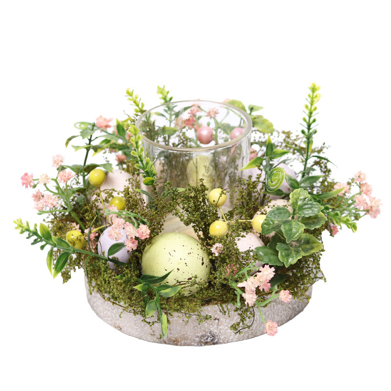 Nordic Easter Egg Glass Candle Holder Furniture Decoration