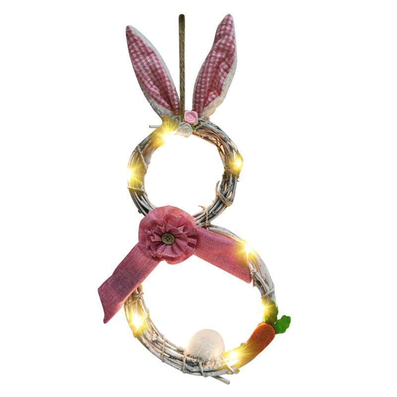 The Easter Bunny Decorated The Vine Wreath With Lights