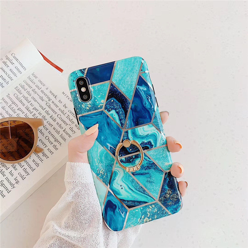 Geometric Plating Mobile Phone Case Bracket Ring