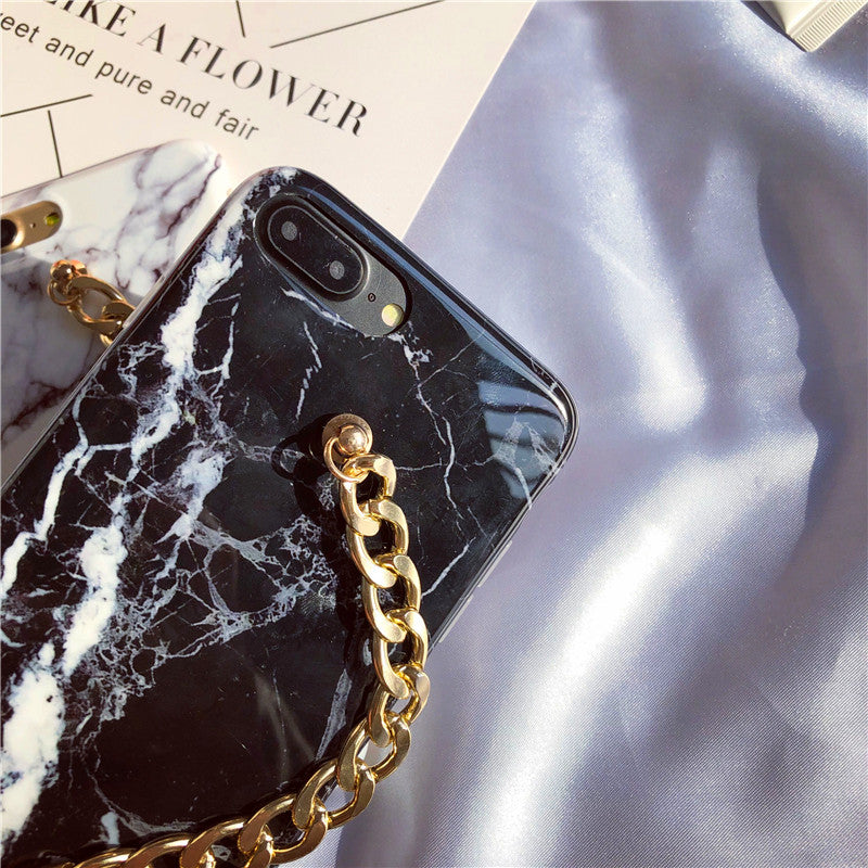 Pearl chain marble phone case