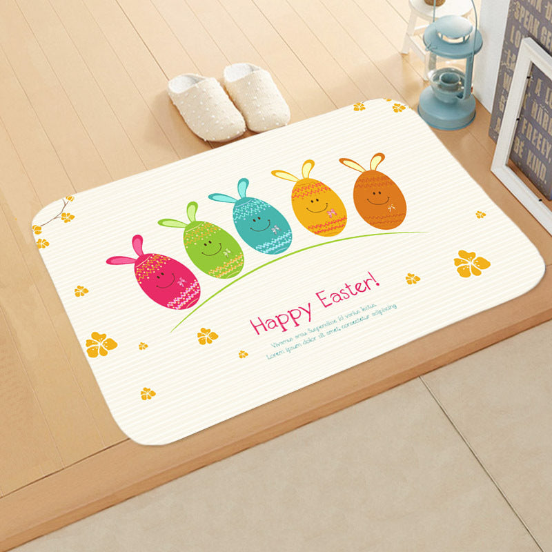 Festive Bathroom Egg Carpet Floor Mats Easter Anti-skid