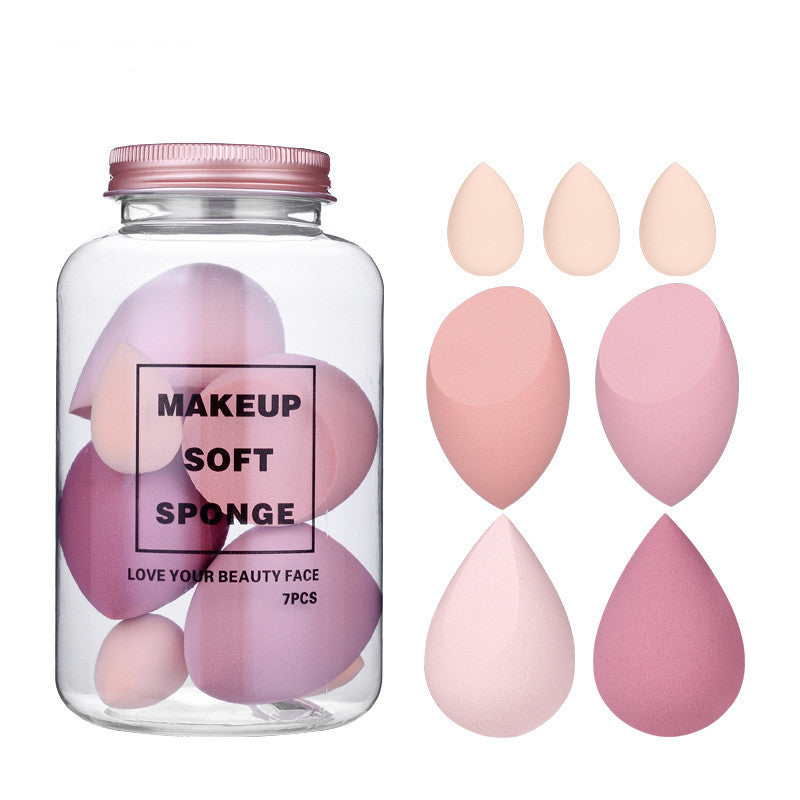 Drift Bottle Boxed Beauty Egg 7 Cans Of Powder Free Water Soft Makeup Sponge Powder Puff