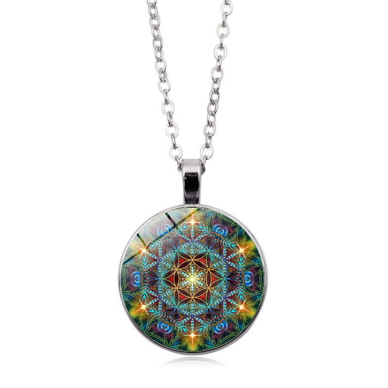 Colorful Datura Time Gem Necklace Female Jewelry