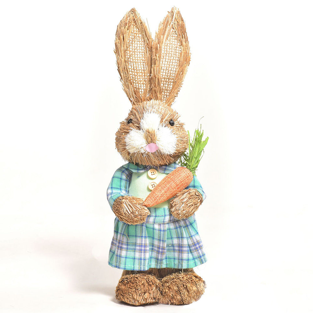 Simulation Papyrus Easter Rabbit Decoration Home Shopping Mall Garden Decoration European Fairy Tale Rabbit Decorations