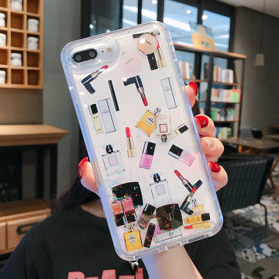 Lipstick perfume bottle quicksand phone case