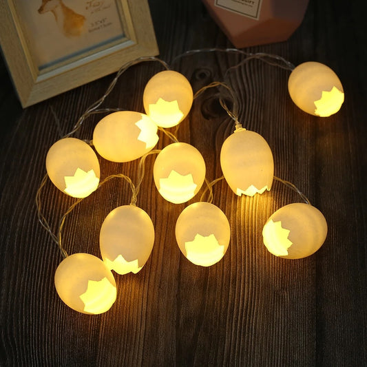 New Easter Broken Shell Egg String Lights Led Egg Lanterns Flashing Lights String Lights Christmas Decoration Lights