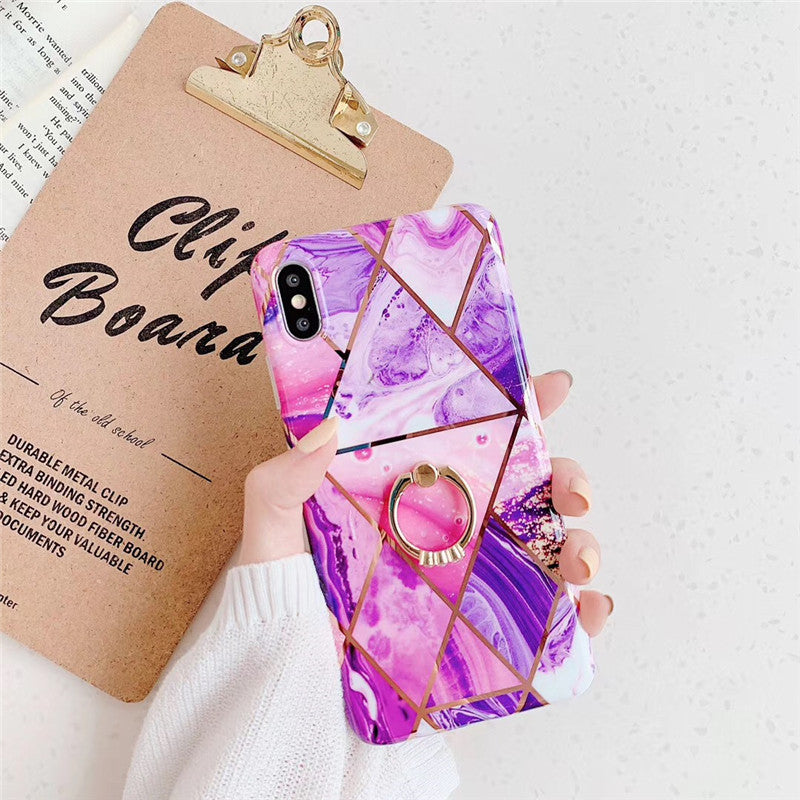 Geometric Plating Mobile Phone Case Bracket Ring