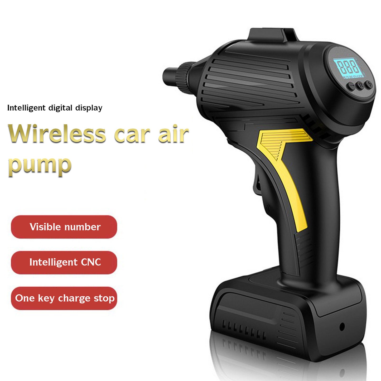 Cordless Handheld Mini Electric AInflator Portable Air Pump - BLACK