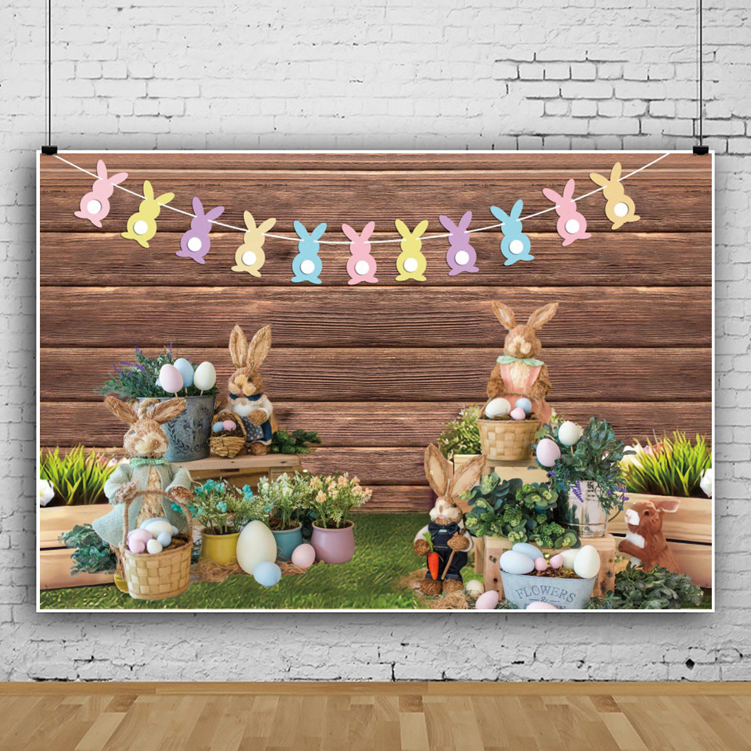 Easter Bunny Party Photo Material Photo Background Cloth Studio Props