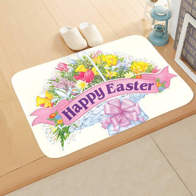 Festive Bathroom Egg Carpet Floor Mats Easter Anti-skid