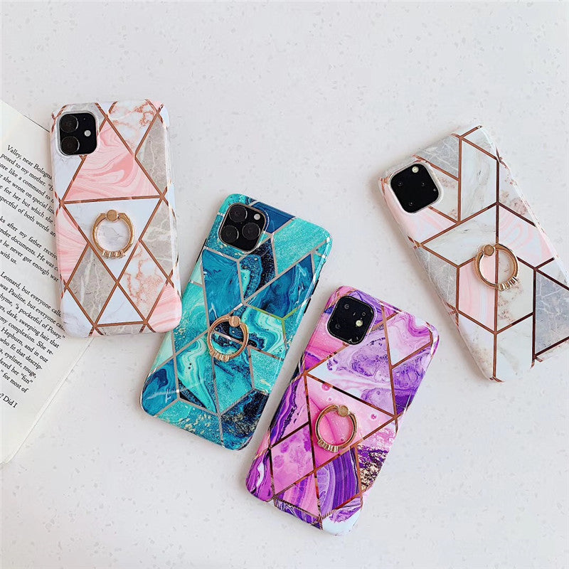 Geometric Plating Mobile Phone Case Bracket Ring