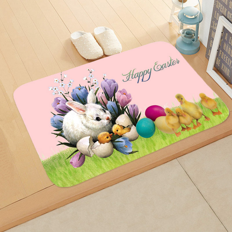 Festive Bathroom Egg Carpet Floor Mats Easter Anti-skid