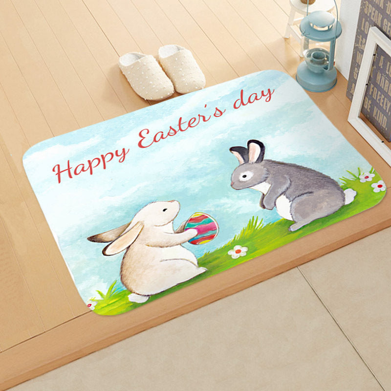 Festive Bathroom Egg Carpet Floor Mats Easter Anti-skid