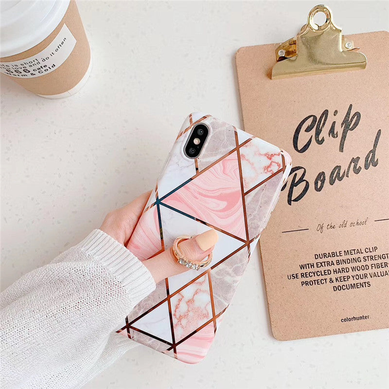 Geometric Plating Mobile Phone Case Bracket Ring