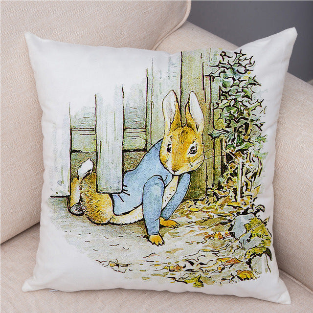 Cartoon Rabbit Peach Skin Fabric Pillow Cover Home Decoration Sofa Cushion Cover Seat Cover Easter Amazon AliExpress