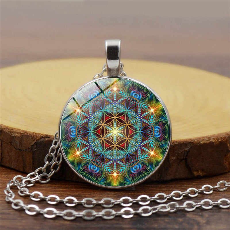 Colorful Datura Time Gem Necklace Female Jewelry