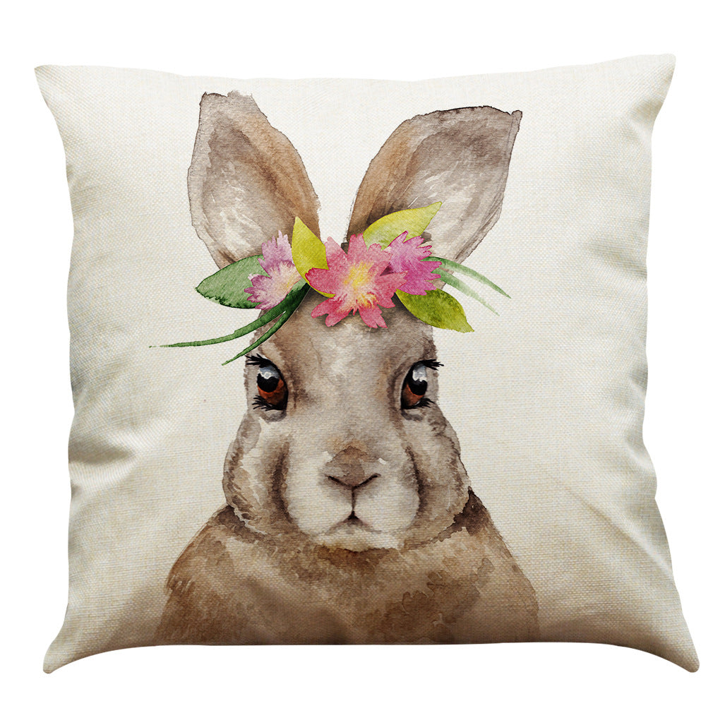 Easter Bunny Cotton And Linen Pillowcase