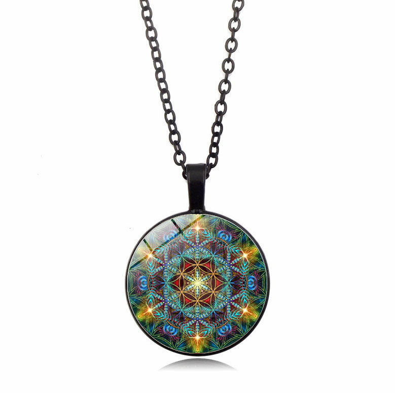 Colorful Datura Time Gem Necklace Female Jewelry