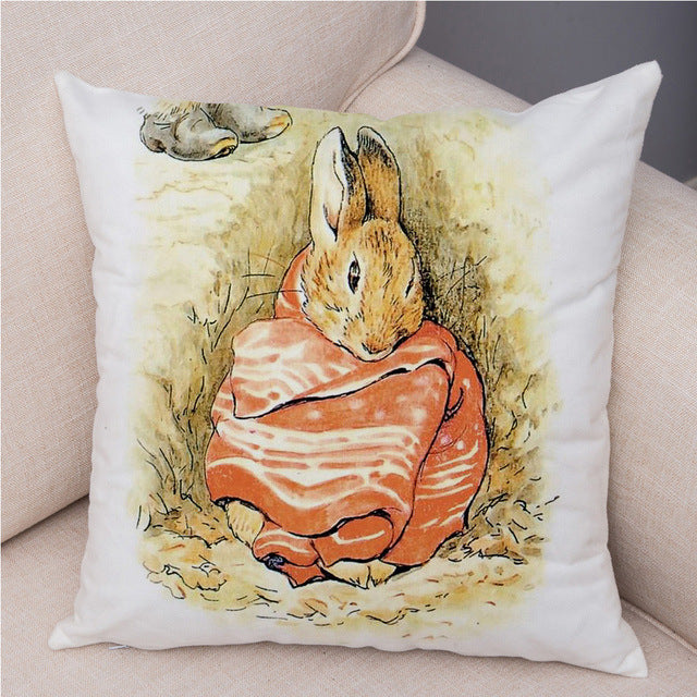 Cartoon Rabbit Peach Skin Fabric Pillow Cover Home Decoration Sofa Cushion Cover Seat Cover Easter Amazon AliExpress