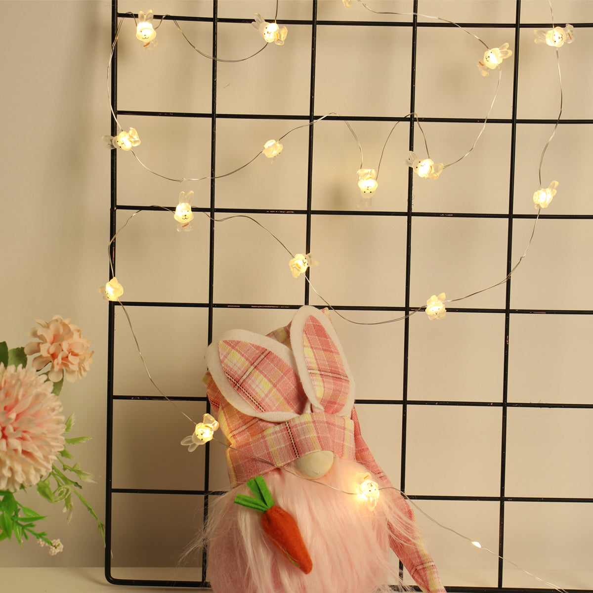 Easter Day Decorative Carrot Bunny String Lights