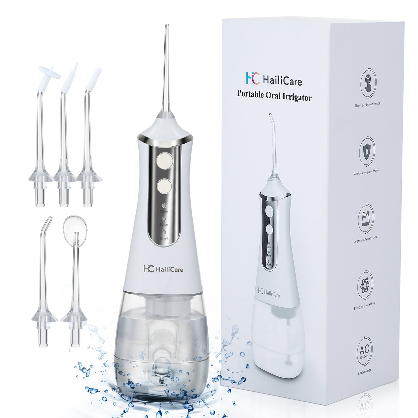 3 Modes Oral Irrigator USB Rechargeable Water Floss Portable Dental Water Flosser Jet 350ml Dental Teeth Cleaner