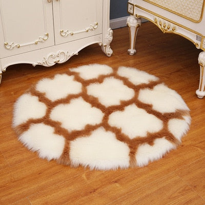 Luxury Soft Small Artificial Sheepskin Rug Chair Cover Bedroom Mat Artificial Wool Warm Hairy Carpet Seat Covers Washable Gift