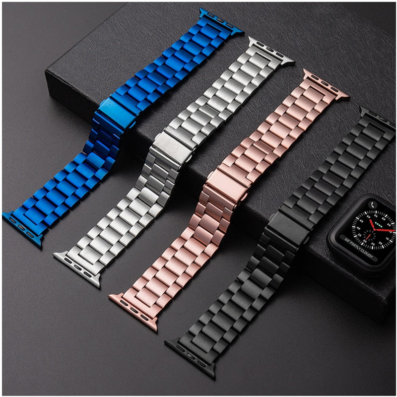 Strap for Apple watch band 44mm 42mm 40mm 38mm Accessories Stainless Steel Metal bracelet for apple watch Series 5 6 SE 4 3 2 1