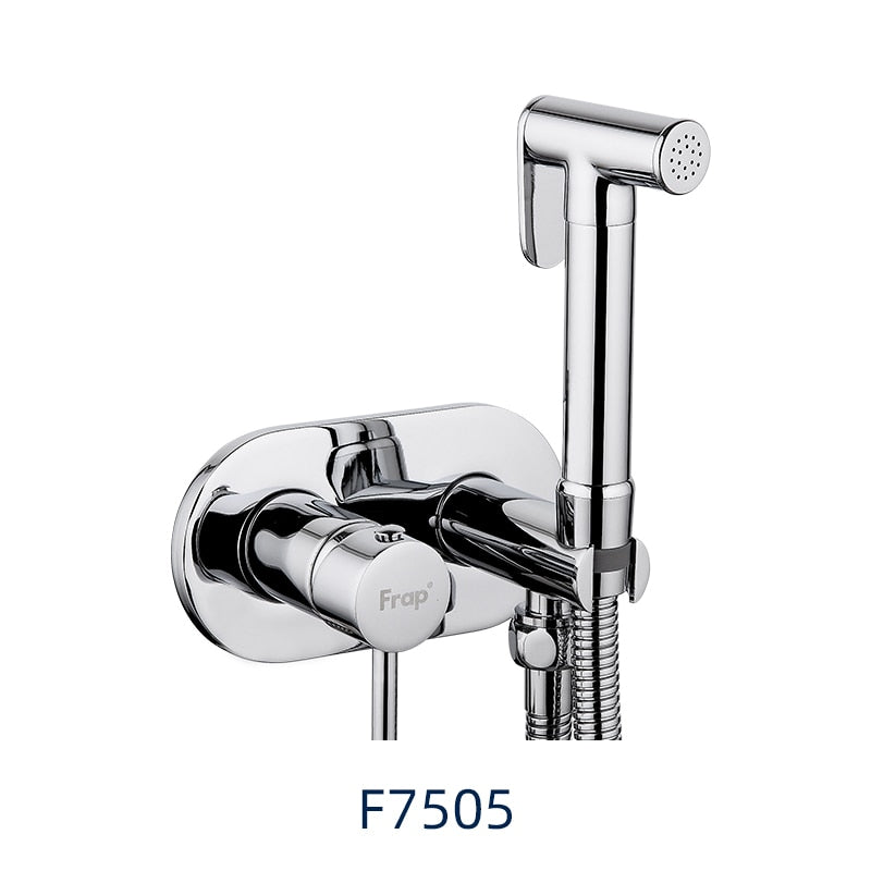 Frap 6 styles Brass Single Cold & Cold hot Water Corner Valve Bidet faucets Function square Hand Shower Head Tap Crane for woman