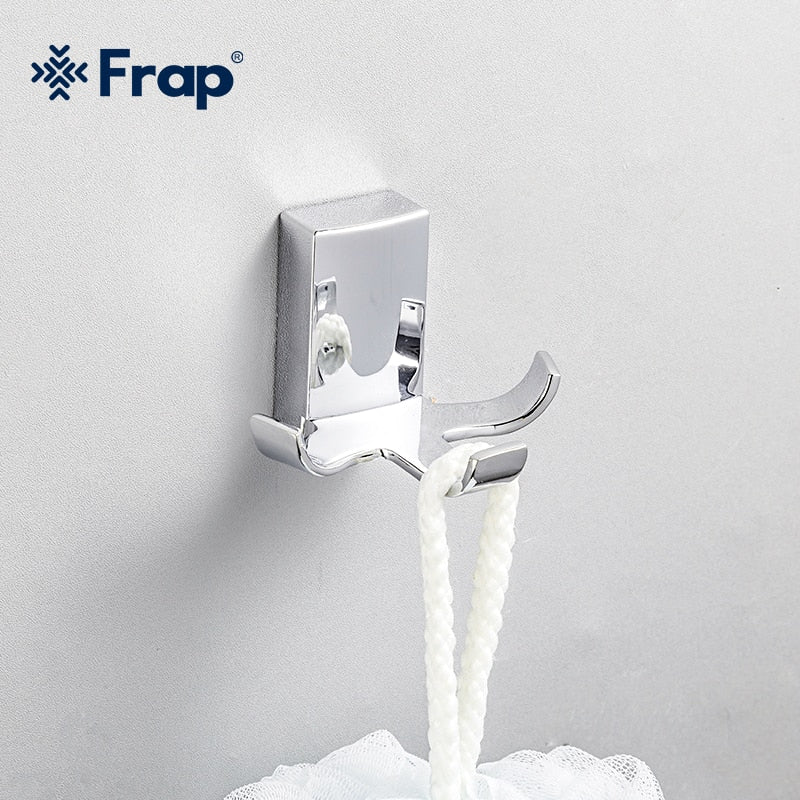 Frap Stainless Steel Bathroom Hardware Set Polished Towel Rack Toilet Paper Holder Towel Bar Hook Bathroom Accessories