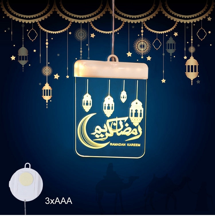 Eid Mubarak Moon Night light Islam Ramadan Decoration Islamic Muslim Party Decor For Home Ramadan Eid Adha Decor Eid Gifts