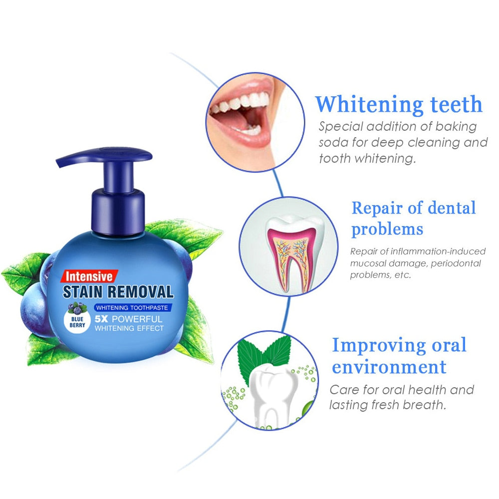 Teeth Whitening Soda Toothpaste Cleaning Stain Removal Fight Bleeding Gums Baking Dental Oral Care Bamboo Electric Toothbrush