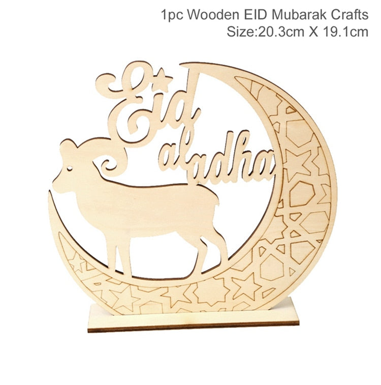 PATIMATE Wooden Pendant EID Mubarak Ramadan Decoration For Home Kareem Ramadan And Eid Decor Eid AL Adha Islamic Muslim Decor