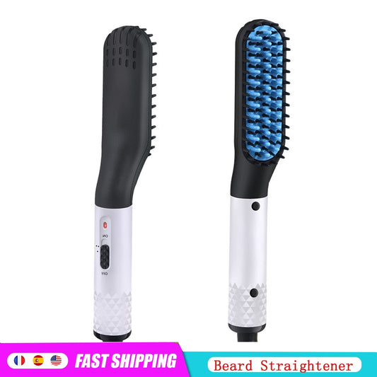 Escova Alisadora Men Beard Straightener Hair Straightening Brush Electric Quick Heating Flat iron Comb Hair Styling Tools