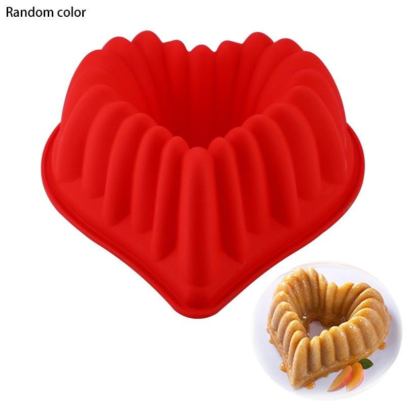 3D Shape Random Color Silicone Pastry Cake Mold DIY Baking Dessert Mousse Cake Baking Tools Art Cake Baking Tray Tool Model