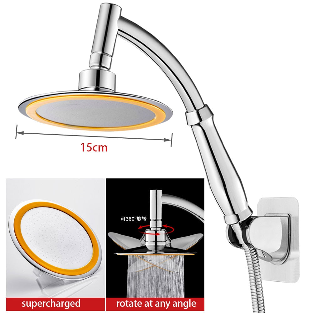 6 Inch High Pressure 360 Adjustable Large Round Big Rainfall Sprayer Bathroom Hand Held Shower Head