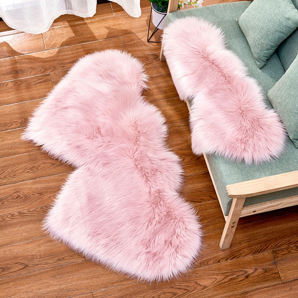 Winter Carpets For Living Room Double Love Heart Shaggy Area Rugs Valentine&#39;s Day Gift Shaggy Plush Floor Fluffy Mats tapetes 30