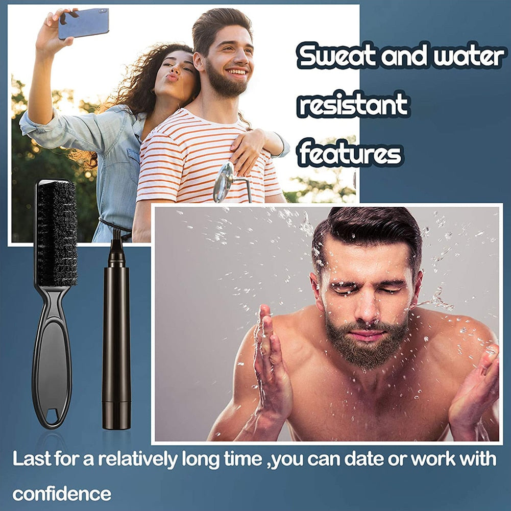 New Hot sale Beard Pen Beard Filler Pencil And Brush Beard Enhancer Waterproof Moustache Coloring Shaping Tools Hair Pencil